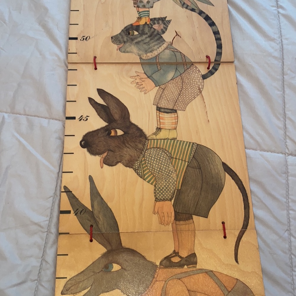 Solid wood painted children’s growth chart - Picture 4 of 6
